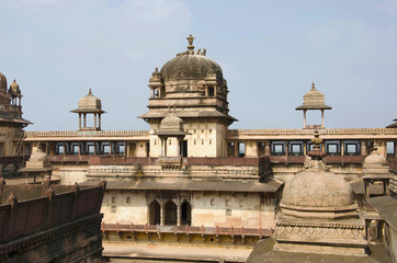Fototapeta premium Interior view of Jahangir Palace. Orchha Palace Fort Complex. Orchha. Madhya Pradesh.