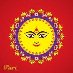 Illustration of Navratri and Garba utsav greeting card
