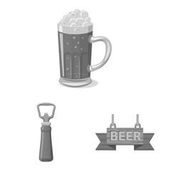 Isolated object of pub and bar sign. Set of pub and interior stock vector illustration.