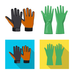 Obraz premium Vector illustration of glove and winter symbol. Set of glove and equipment stock vector illustration.