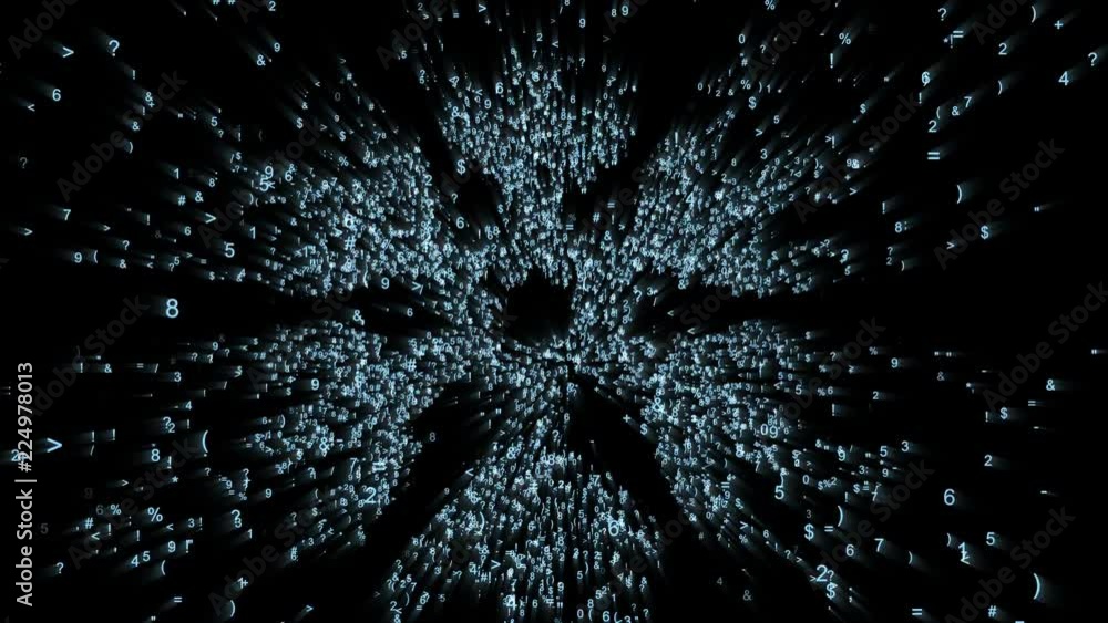 Canvas Prints snowflake is a holiday symbol in the digital space, the animation consists of a stream of numbers an