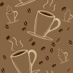 Vector Seamless Coffee illustration Pattern