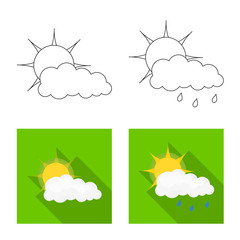 Vector illustration of weather and climate icon. Set of weather and cloud stock symbol for web.