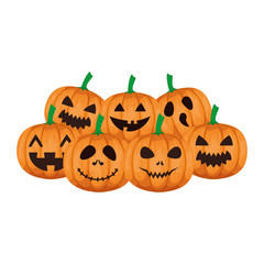 happy halloween pumpkins characters