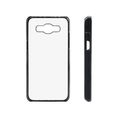 Black smartphone case on isolated background with clipping path. Blank mobile mock up or protector for design.