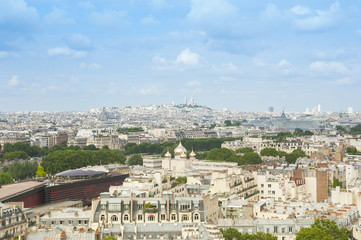 Fototapeta na wymiar Panorama di Parigi vista dalla cima della Torre Eiffel