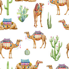 Watercolor camel pattern