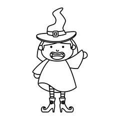 girl dressed up as a halloween witch