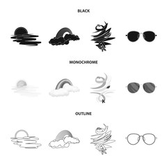 Vector illustration of weather and climate symbol. Collection of weather and cloud stock symbol for web.