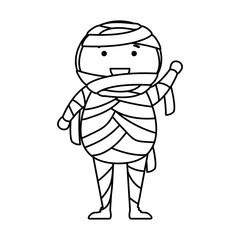 boy dressed up as a halloween mummy