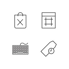 business simple outlined icons set