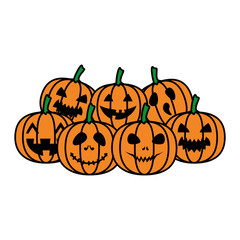 happy halloween pumpkins characters