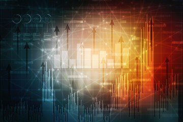 2d rendering Stock market online business concept. business Graph 