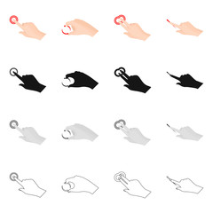 Isolated object of touchscreen and hand logo. Collection of touchscreen and touch vector icon for stock.