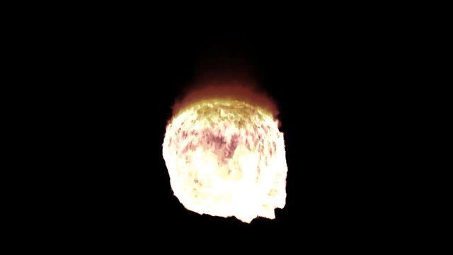 Animated human skull burning or engulf in bright flames with no smoke and against black background and isolated. Full 360 degree spin and loop able. Mask included.