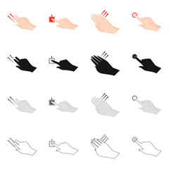 Vector design of touchscreen and hand icon. Set of touchscreen and touch vector icon for stock.