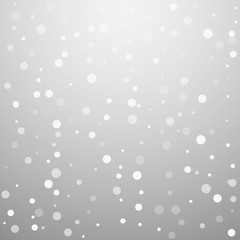 White dots Christmas background. Subtle flying sno