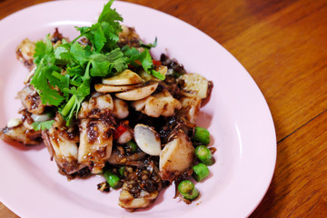 Thailand shrimp paste fried squid