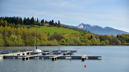 Fototapeta premium Landacape lake and mountain