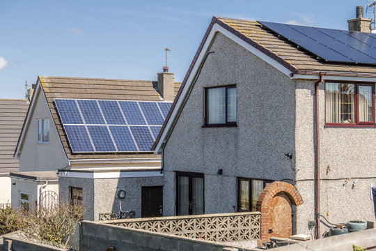 Roof Mounted Solar Panels In Holyhead, Wales - United Kingdom