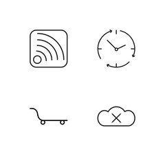 business simple outlined icons set