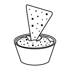 nacho with delicious cheese mexican sauce