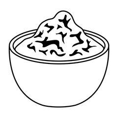 dish with delicious guacamole mexican sauce