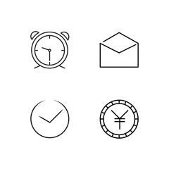 business simple outlined icons set