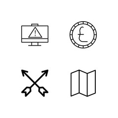 business simple outlined icons set