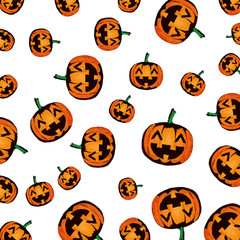 happy halloween pumpkins pattern