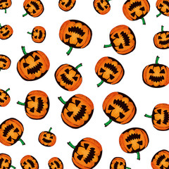 happy halloween pumpkins pattern