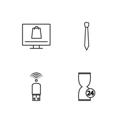 business simple outlined icons set