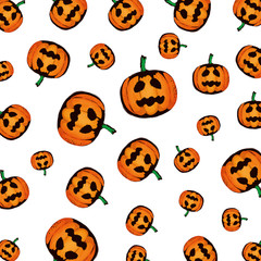happy halloween pumpkins pattern