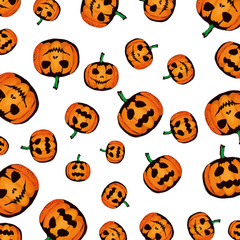 happy halloween pumpkins pattern