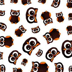 happy halloween owls pattern