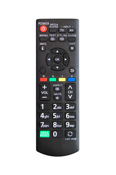 Remote control for television with white isolate background