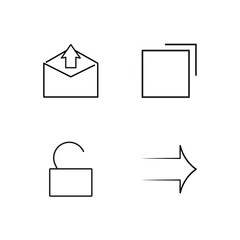 business simple outlined icons set