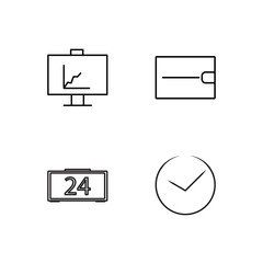 business simple outlined icons set