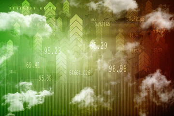 2d rendering Stock market online business concept. business Graph 