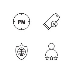 business simple outlined icons set