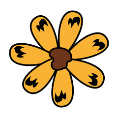 beautiful flower isolated icon