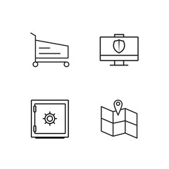 business simple outlined icons set