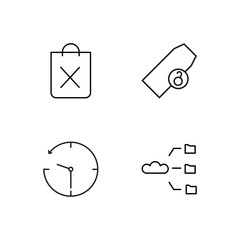 business simple outlined icons set