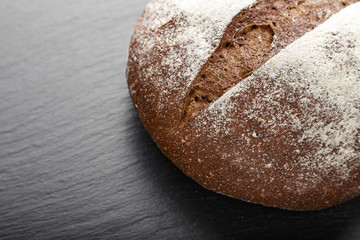 a loaf of black bread