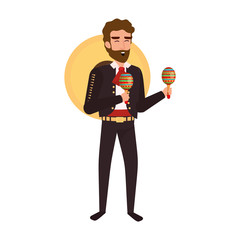 traditional mexican mariachi with maracas