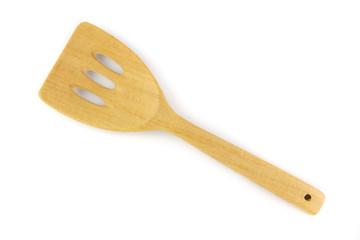 Wooden spatula isolated on a white background