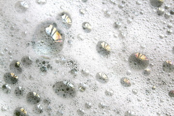 texture of many small soap bubbles white color