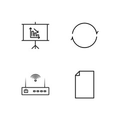 business simple outlined icons set