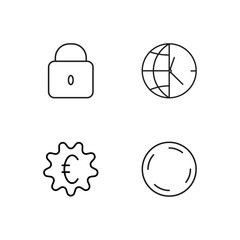 business simple outlined icons set