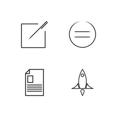 business simple outlined icons set